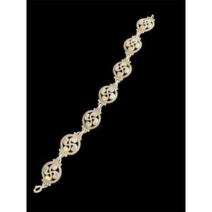 Vtg 6.5” Lauburu Basque Cross .75” Wide Bracelet 925 17.98g